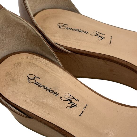 Emerson Fry Ankle Strap Wedge Platform Sandal Women's SZ 7 Brown Resort Summer - Picture 9 of 12